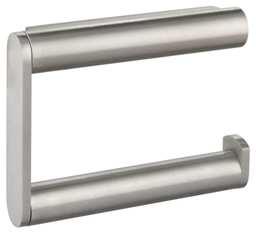 Handtuchring aus Edelstahl von Keuco mit geschwungenem Design, montiert an einer Wand, bietet eine praktische Halterung für Handtücher.